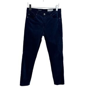 AG Anthropologie pants women's 29R The Stevie Ankle slim straight velvet blue